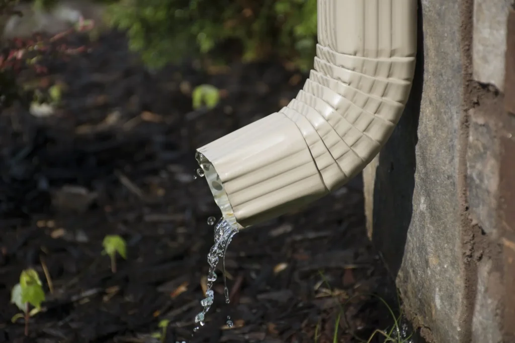 water coming out of gutters